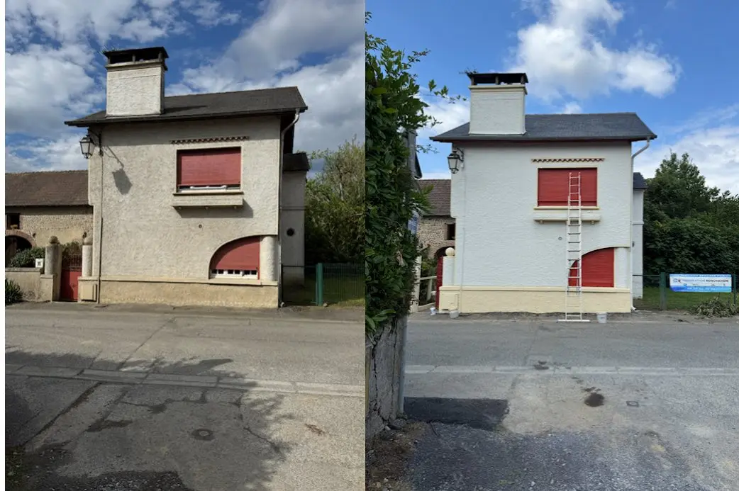 Avant/Après rénovation de la façade d'une maison